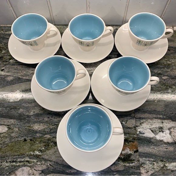 6 sets vintage Taylor Smith and Taylor Colorcraft Jamaica Bay Cups - Picture 5 of 5